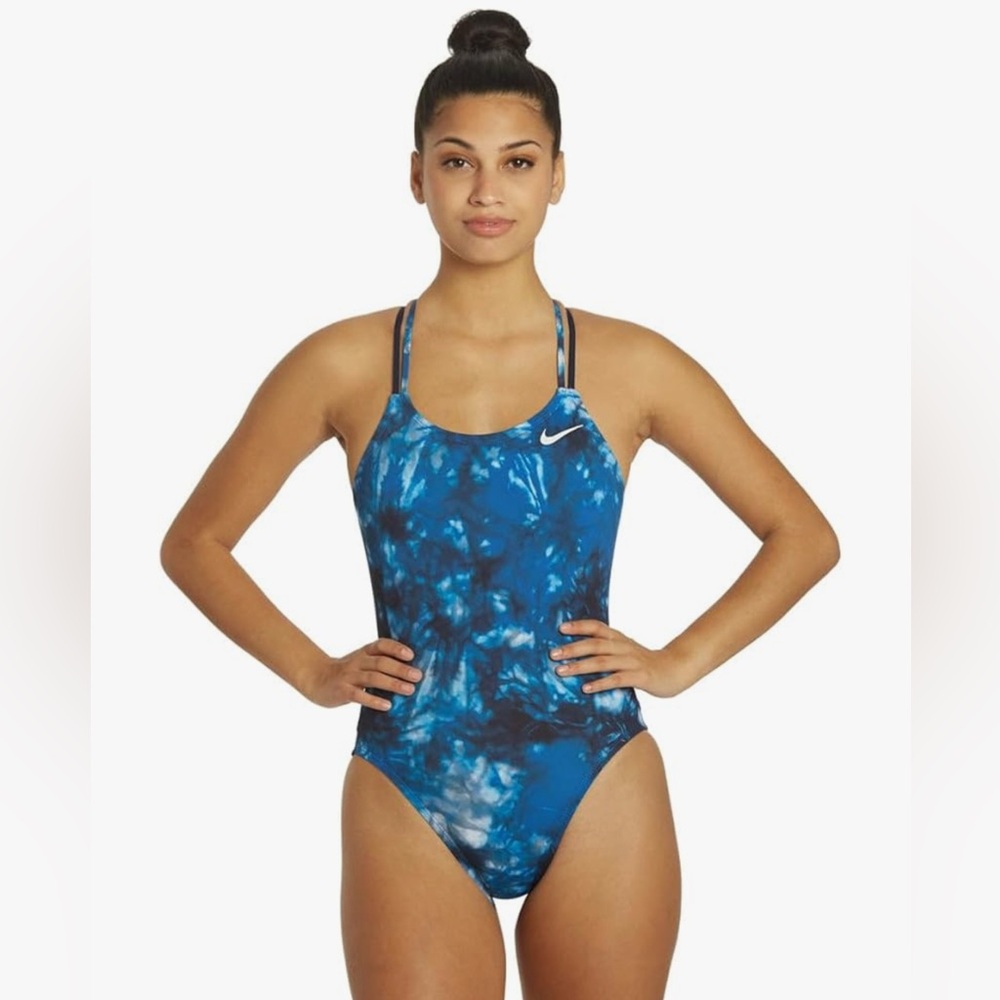 Nike Blue Tie-Dye Women's One Piece Swimsuit